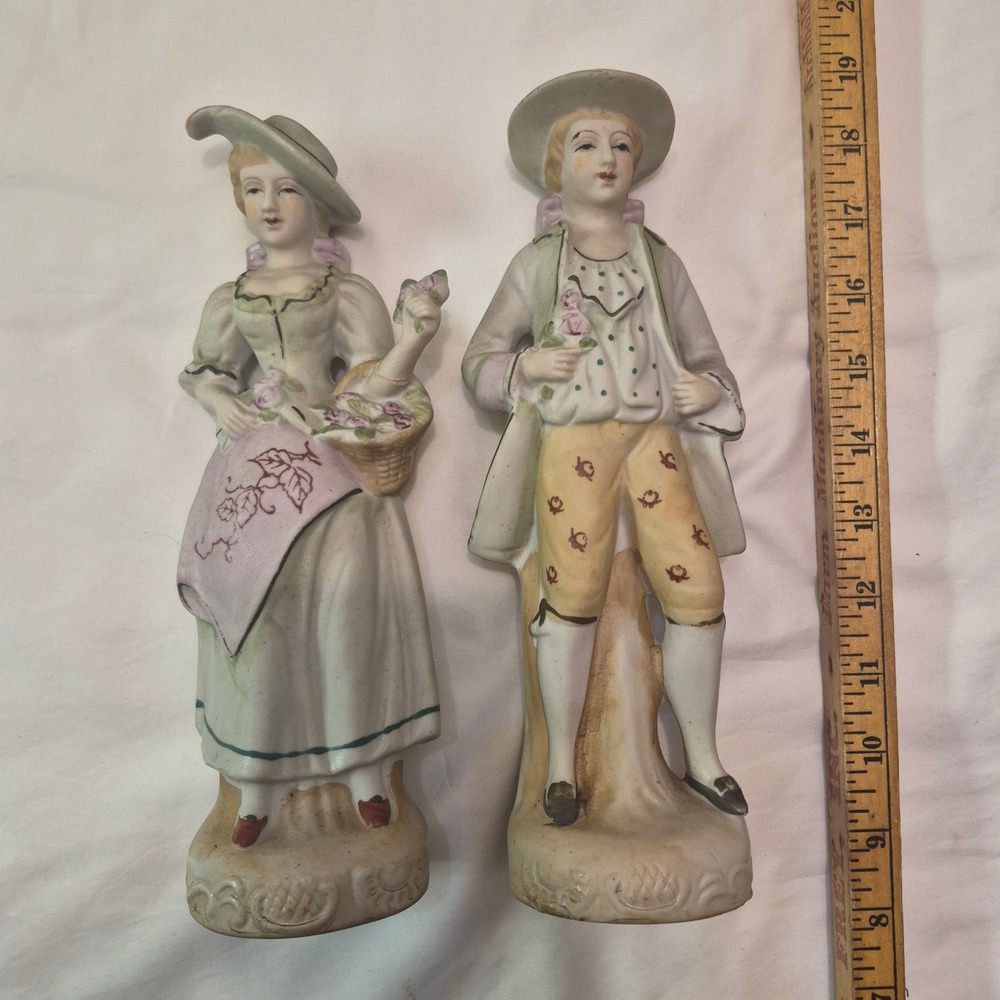 Vintage Andrea by Sadek Hand Painted Occupied Japan Bisque Porcelain Figurines